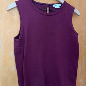 Boden Burgundy Sleeveless Sweater Vest Women’s Size Medium